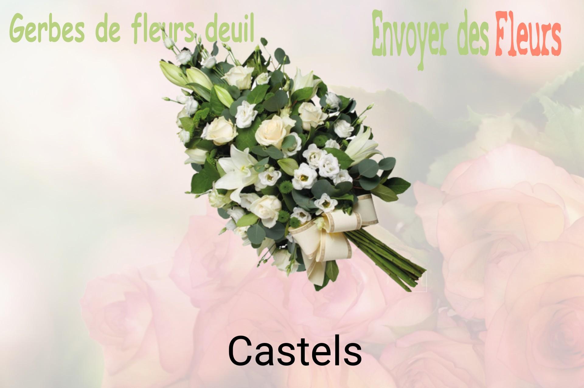 Gerbe de fleurs de deuil livrée à Castels